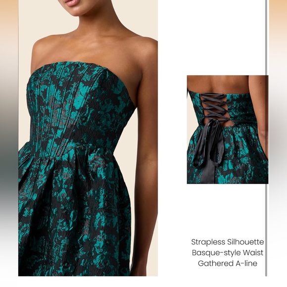 Lulus Womens Ayla Jacquard Mini Dress L - Picture 3 of 4